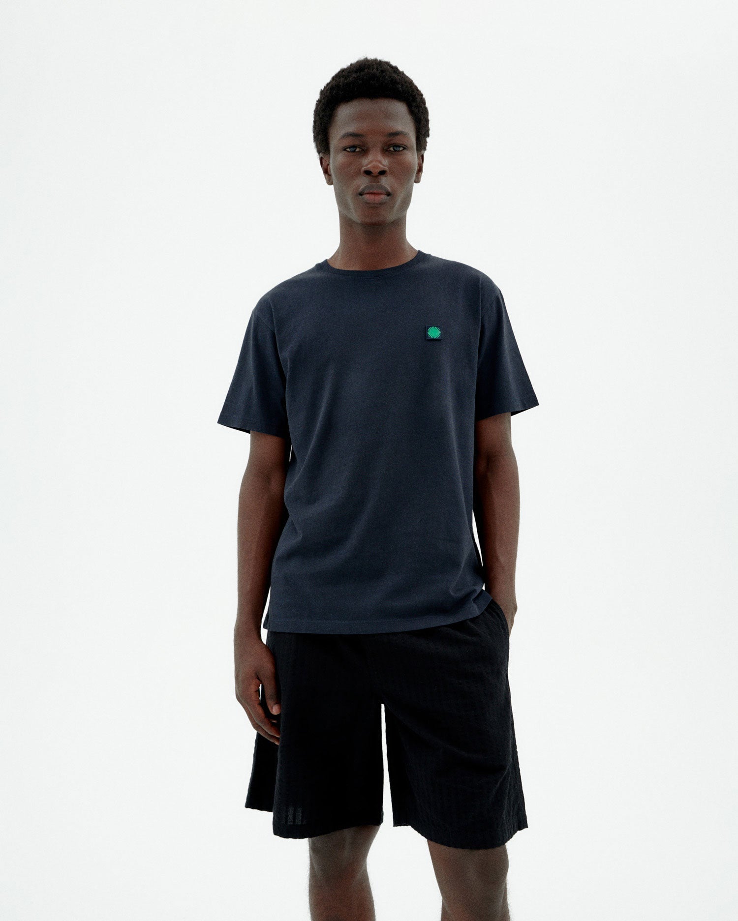 Camiseta navy sol espalda verde