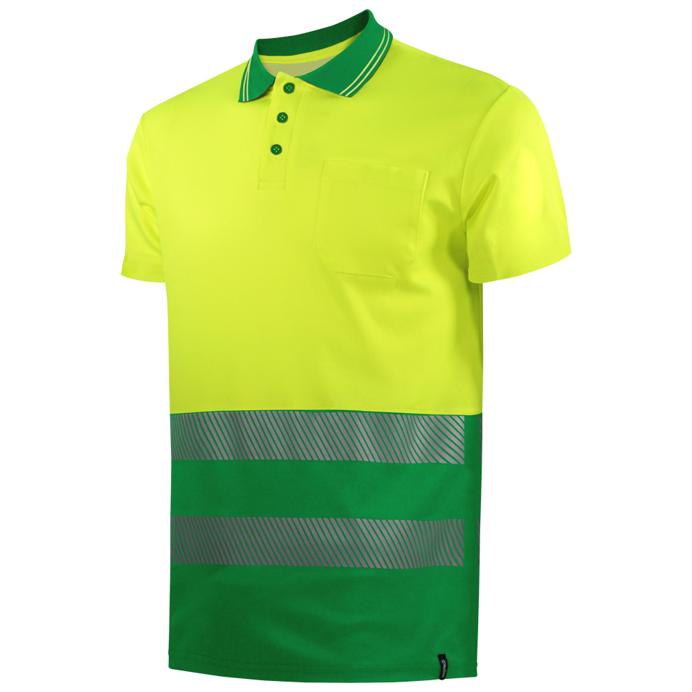 POLO POLIÉSTER MANGA CORTA COMBINADO BANDAS SEGMENTADAS EN ISO 20471 CLASE 1. - Imagen 3